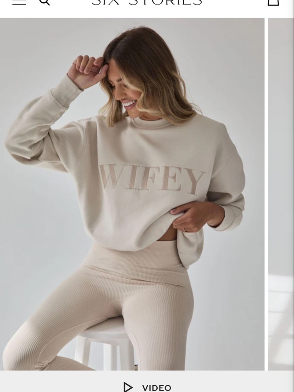 Six Stories Champagne Crewneck Sweatshirt